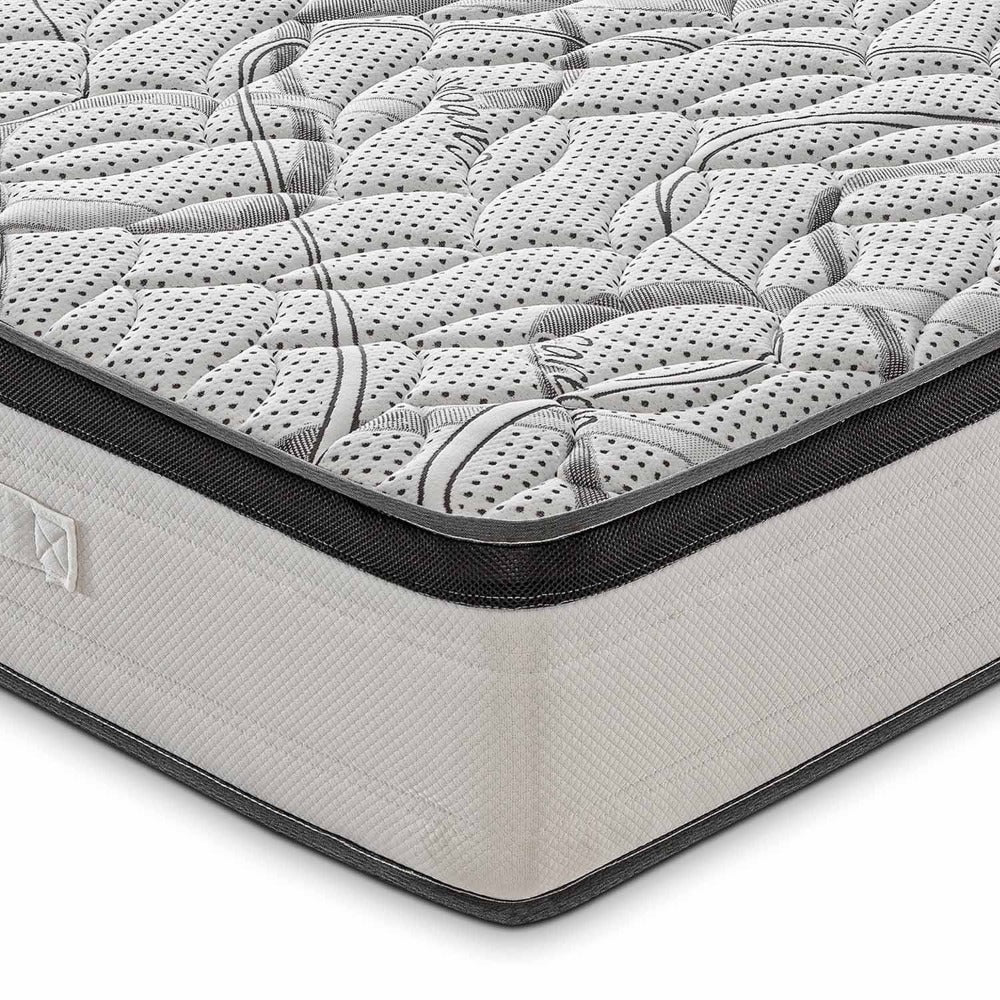 Colchón ROYAL DELUXE con Efecto MEMORY - Espuma HR de Alta Densidad - 100% Ortopédico Hecho en Italia - Funda con Efecto Relajante CARBONIO
