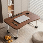 Mesa plegable multifunción para cama y sofá con portavasos, 60×40×28 cm, mesa auxiliar con atril para leer en la cama, bandeja multifunción para ordenador, libros, trabajo y estudio en casa (con cajón / sin cajón)