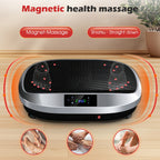Placa de vibración de cuerpo completo con 6 programas de entrenamiento, masaje electromagnético de 120 niveles, motor silencioso, control remoto incorporado, superficie antideslizante + bandas de resistencia, equipo de fitness para el hogar de 120 kg de c