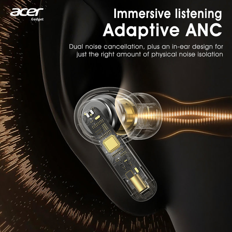 Auriculares Bluetooth | Auriculares inalámbricos Acer Ohr646 originales y oficiales, intrauditivos, inalámbricos 6.0 ANC con reducción activa de