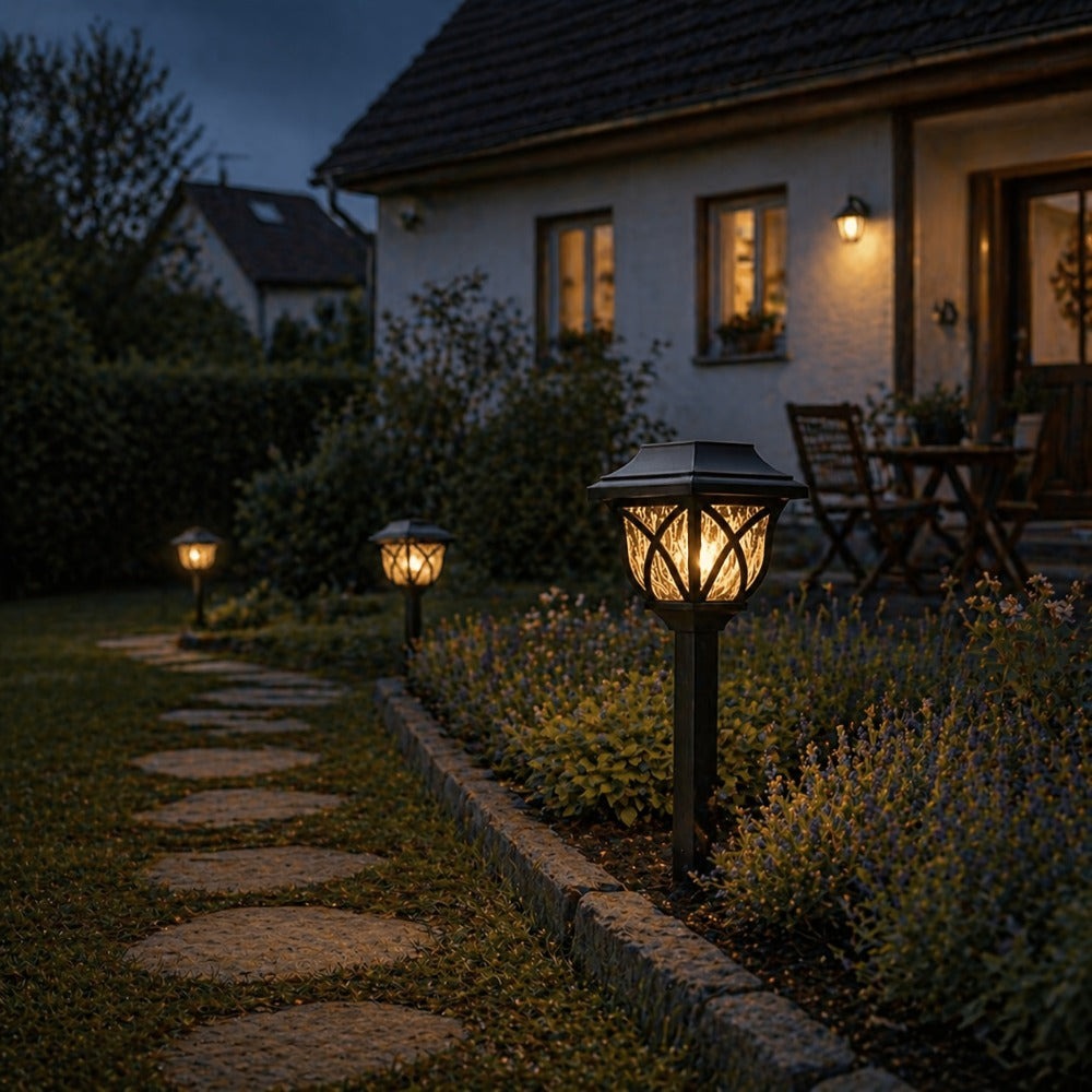 Juego de 6 luces solares de camino Setonr para exterior, luces LED de estaca para jardín para césped, patio, paisajismo, patio, camino y decoración de maceteros