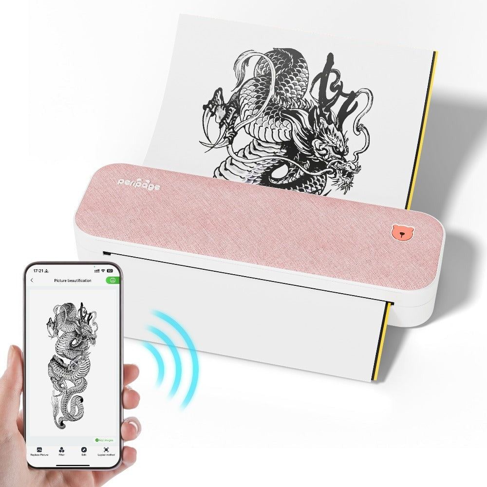Peripage A40, Mini Impresora, Impresora Térmica Portátil, Soporta 20.98cm X 29.69cm Carta US, Impresora Móvil Inalámbrica Sin Tinta para Viajes, Compatible con Android e iOS, Imprime Docs, Papel de Tatuaje
