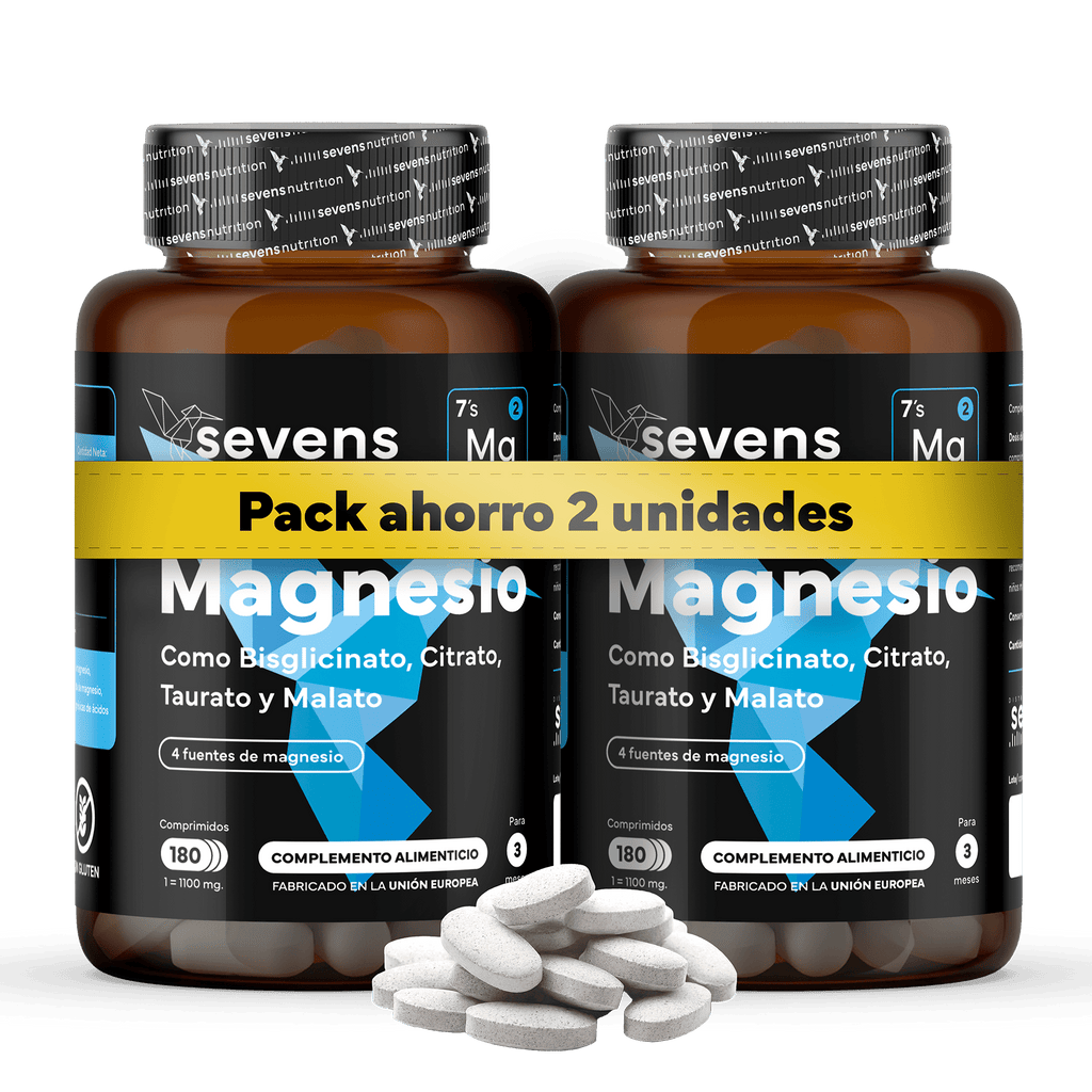 Pack 2x Magnesio Complex 4 en 1 - Con Citrato, Bisglicinato, Malato y Taurato – Sevens Nutrition