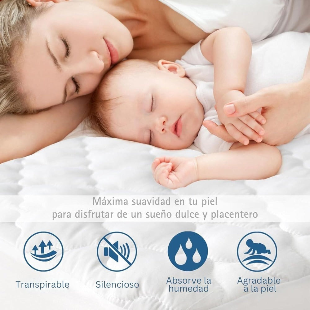 Protector Colchón 150 Impermeable 150 x 200 Transpirable y Ajustable | Protector de Colchón 150 x 200 cm contra Líquidos y Manchas | Cubre Colchón 150 x 200 Impermeable