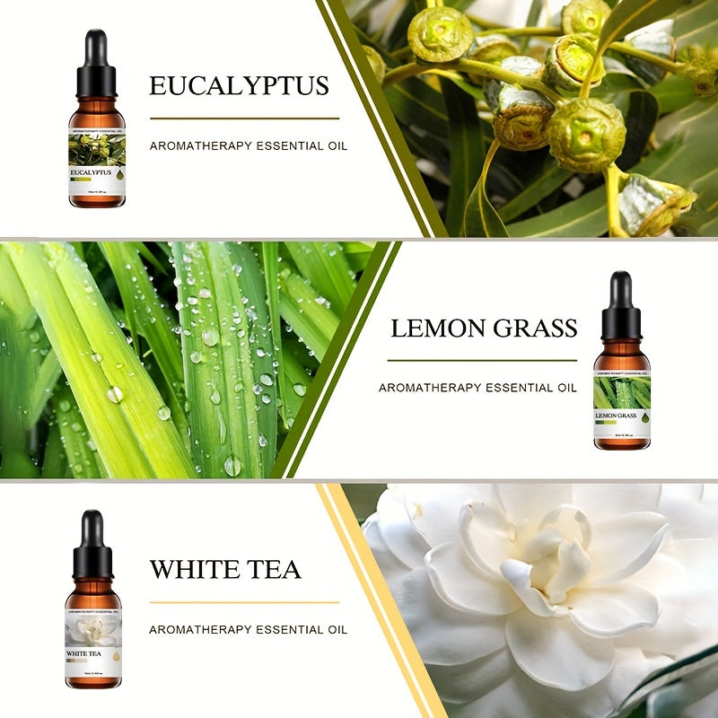 Aceites esenciales y accesorios | Set de 5 goteros para aceites esenciales, difusor de aroma, velas perfumadas, quemador de aceite aromático