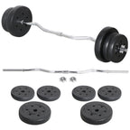 Juego de pesas Sz-Barbell Set Curlset 20/25/30 Kg, juego de barra larga con 6 discos, Sz-Bar para entrenamiento de fuerza, barra de curl con pesas
