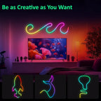 Tira de Luz LED RGB Neon de 30m/20m/15m/10m/5m con Sincronización Musical, Tira Flexible de 24V con Aplicación y Control Remoto, Tira de Luz Exterior IP"67", Ideal para Dormitorio, Habitación y Decoración Exterior