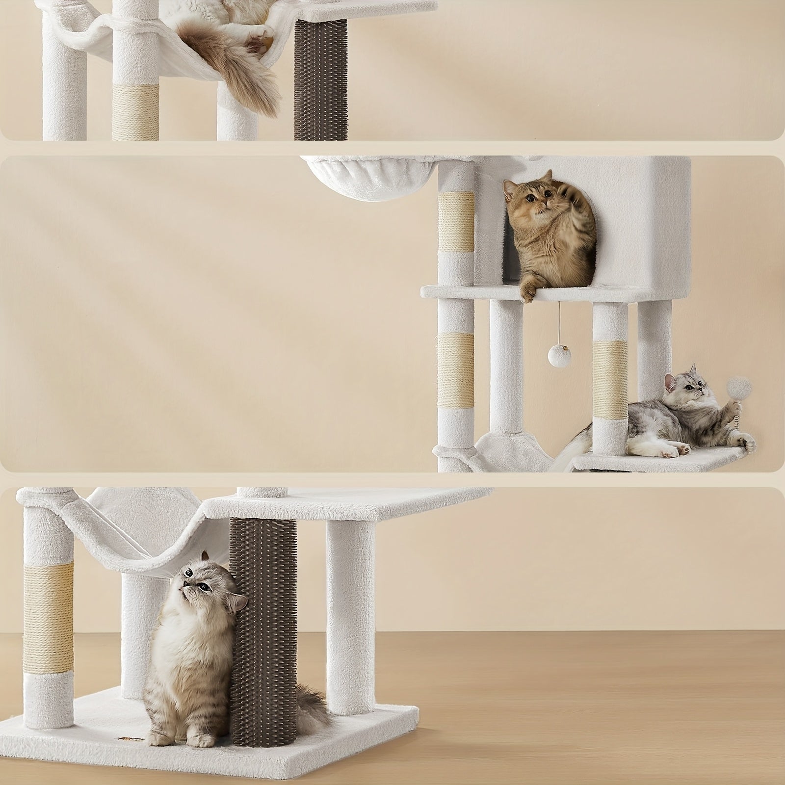 Árbol rascador para gatos 175cm | Juego descanso y cuidado de uñas