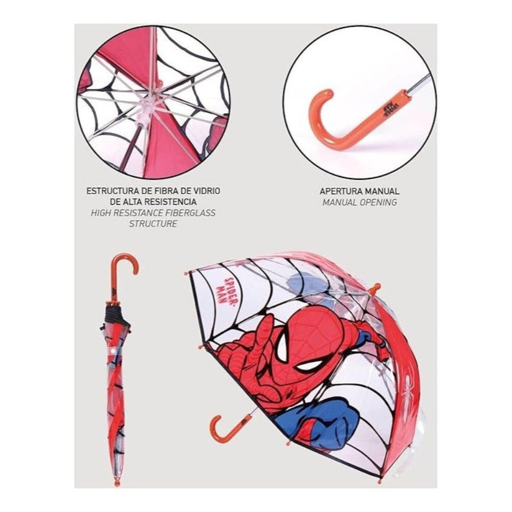 Paraguas de lluvia unisex para niños, transparente y multicolor, con forma de campana