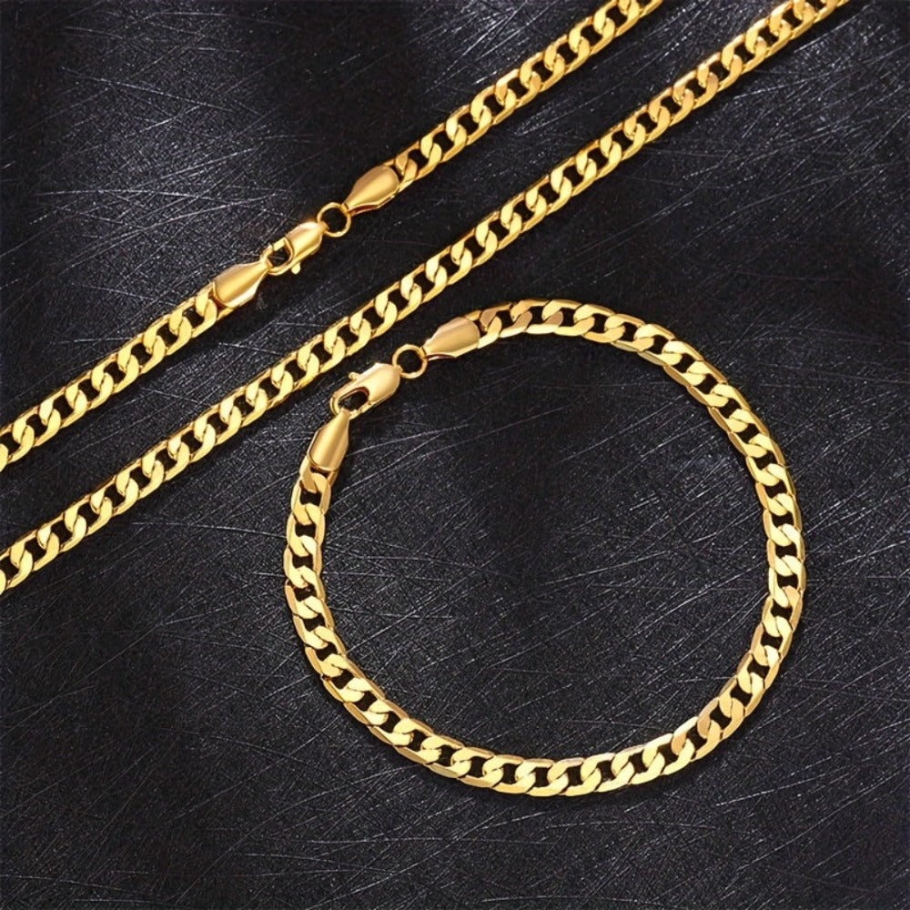 Set de Joyería para Mujer en Plata 925, Joyería Femenina 5Mm Collar Cubano Pulsera Set de Dos Piezas, Joyería Unisex con Charm Elegante, un Regalo para Damas, Unisex, Regalos de Halloween y Navidad, Regalos para Parejas, Viene con una Caja de Regalo