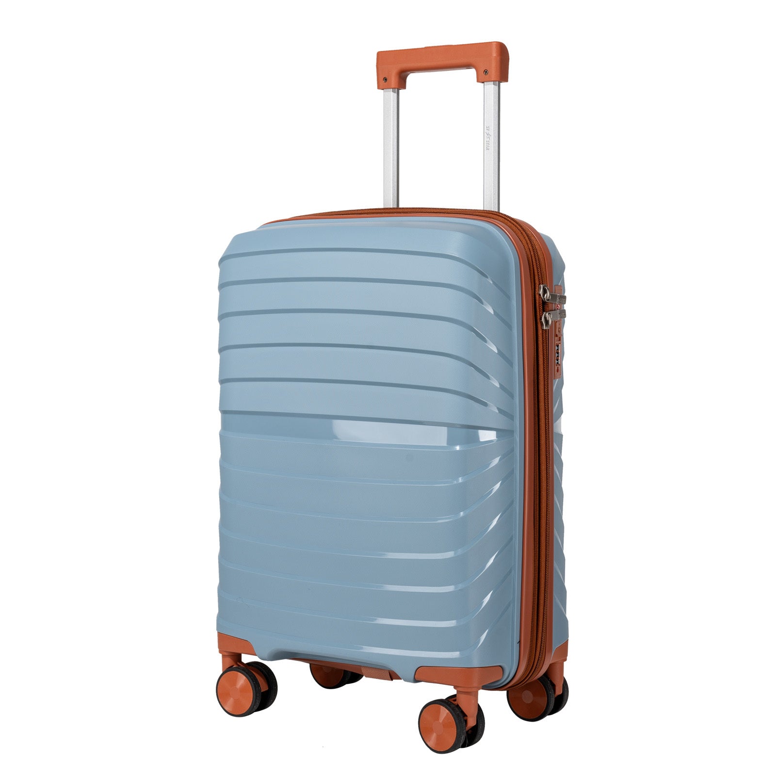 1 pieza de equipaje premium 100% PP | Tamaño de mano de 20", resistente a pisotones y no deformable, capacidad expandible, aprobado para el embarque | Disponible en varios colores: Rojo, Gris Oscuro, Gris Claro | Estilo de moda con asa telescópica y rueda