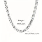 Collar de plata 925 para hombre, cadena cubana de 5 mm, accesorios de joyería estilo hip hop para fiestas, regalos para hombres, San Valentín, aniversario, cumpleaños, regalo para el Día del Padre, empaque en caja