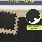 96/108 piezas de tapetes de gimnasio entrelazados de espuma EVA, 30 x 30 cm, tapetes de ejercicio tipo puzzle con baldosas para el suelo, suelo para gimnasio en casa, equipo de ejercicio, tapete de fitness, ideal para yoga, pilates y fitness en casa