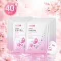 40 Mascarillas de Sakura Japonesas para Todo Tipo de Piel, Portátiles para Viajes, Hidratantes, Regalo Ideal para San Valentín y Navidad