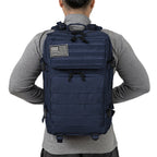 Mochila táctica azul de 45L, diseñada para deportes, ideal para senderismo al aire libre con sistema MOLLE, perfecta para escalada y trekking, bolsa de emergencia de 3 días, lavable a mano, ideal para viajes