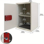 Caja Fuerte para Muebles con Doble Candado de Pestaña, Puerta Colgante de Acero, 2 Llaves, para Caravanas, Armarios y Gabinetes de Oficina, Color Plateado, Tamaño S 31 x 20 x 20 cm / XL 35 x 31 x 50 cm