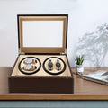 Caja de almacenamiento para relojes marrón, estuche para 4+6 relojes de hogar, decoración del hogar