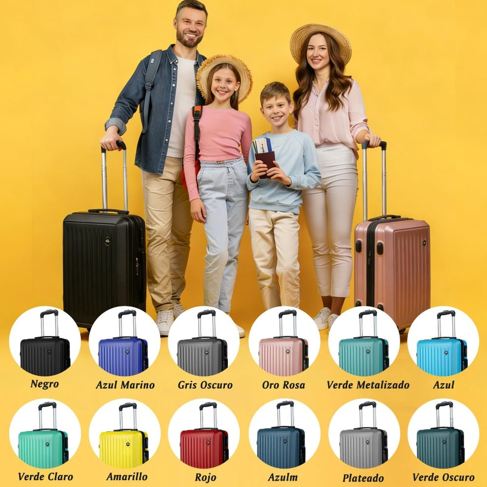 Maleta De Cabina Exclusiva Para Vuelos Europeos, Ideal Para Vacaciones De Verano Y Viajes A La Playa. Dimensiones Precisas De 55×40×20 Cm, Diseño Rígido Resistente Con 4 Ruedas Giratorias 360°, Tirador Telescópico Suave Y Cerradura De Seguridad. Ligera Y