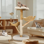 Árbol para gatos de 60X110Cm, Condominio de felpa de varios niveles con 2 postes rascadores, 2 perchas, hamaca, cueva, casa para gatos estable y anti-inclinación para dormir/jugar, fácil montaje, árbol de Navidad perfecto para gatitos y gatos de interior,