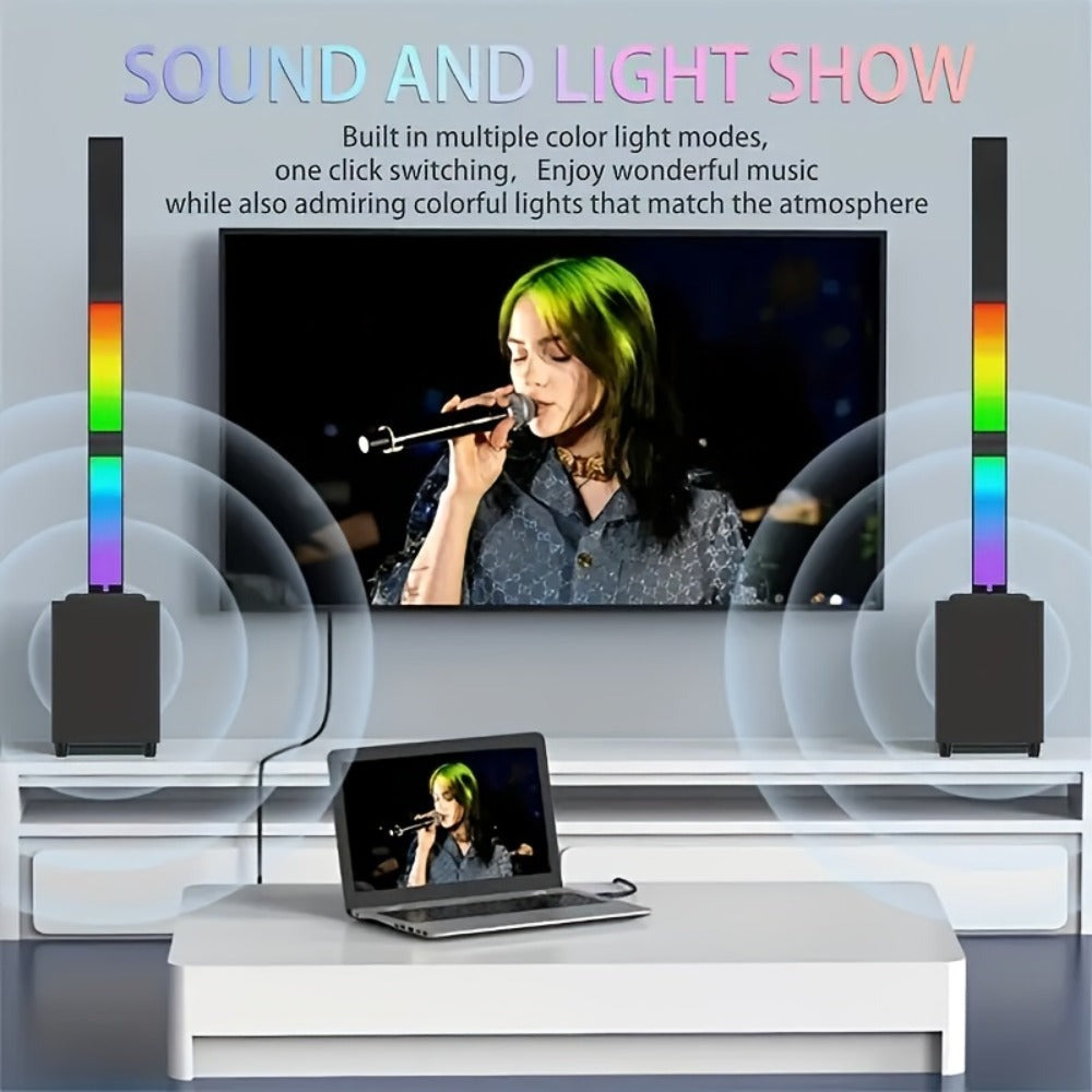 Sistema de megafonía portátil Active Powered Column Line Array, altavoz sin varillas con subwoofer, sistema de sonido de altavoz TWS, altavoz de audio sin varillas tipo división con mezclador de 3 canales, altavoces inalámbricos potentes y ruidosos, luces