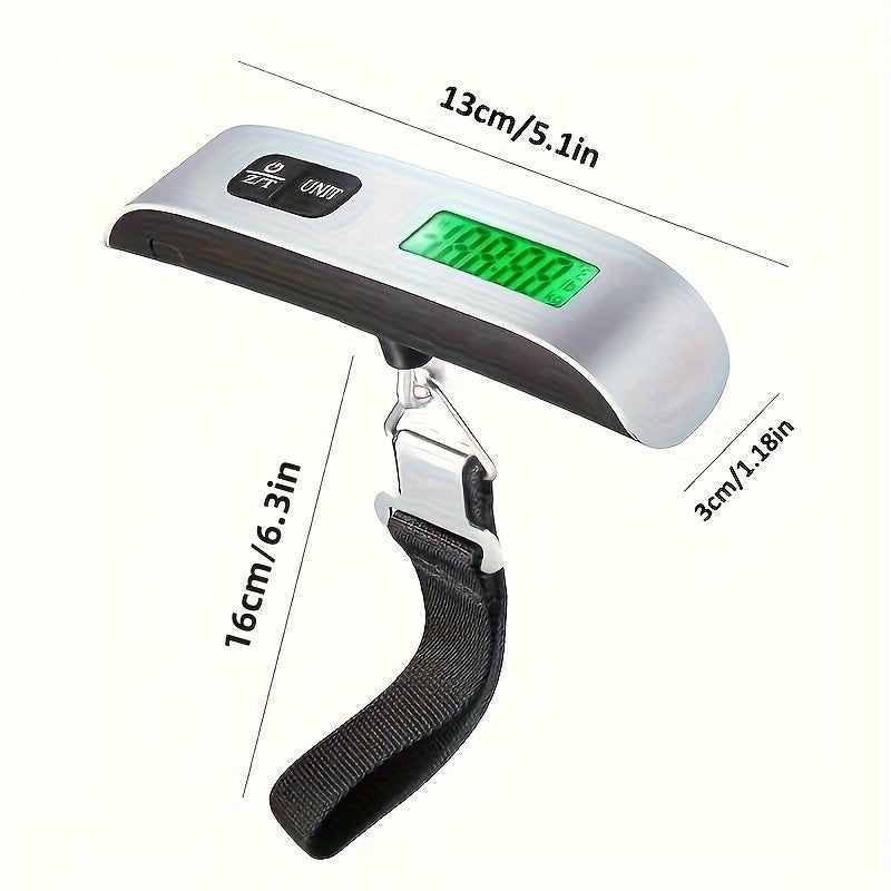 Báscula para equipaje, báscula electrónica, báscula portátil, báscula de gancho, báscula para paquetes, mini báscula colgante de 50 kg, báscula de resorte portátil, báscula de pesca - Batería no incluida