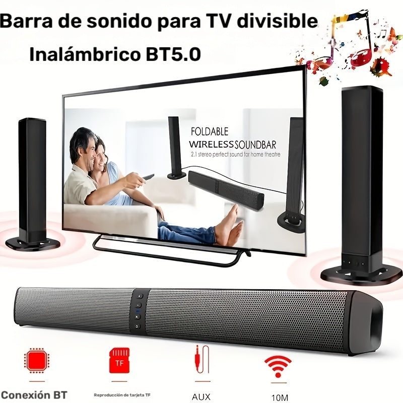 Barra de sonido inalámbrica extraíble para TV música y cine en casa | extraíble