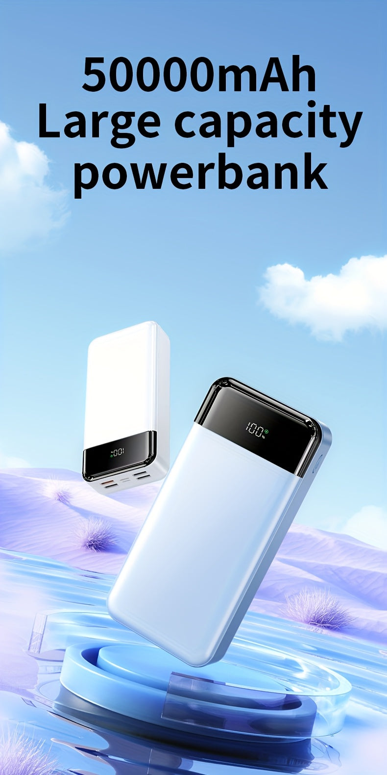 Power bank para carga durante viajes y uso diario | 50000 mAh