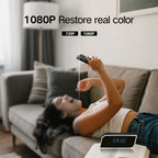 Cámara de reloj HD 1080P con gran angular de 110 grados y visión nocturna, grabación en bucle y funciones de alarma avanzadas. Cámara de reloj de escritorio WIFI6 con control por aplicación. Adecuada para monitoreo de seguridad interior en hogares, interi