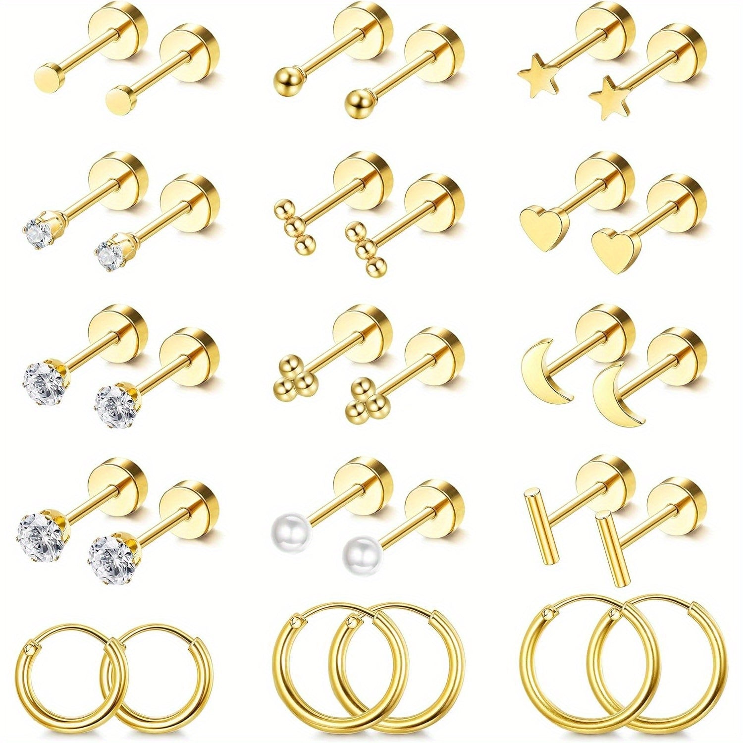 Pendientes de acero inoxidable para hombre | Diseño versátil para regalo y ocasiones especiales