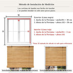 NQT Persiana Estor Enrollable de Bambú Natural, Protección Solar y Privacidad para Ventana