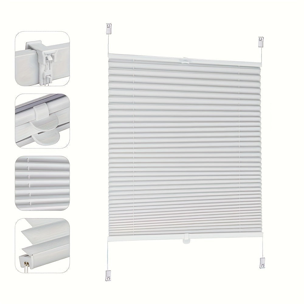 Persiana plisada Sekey sin perforaciones, blackout, persiana plisada Klemmfix para ventana de 45 cm de ancho, persiana enrollable opaca de protección solar tensionada, 45X150Cm
