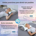 Almohada Cervical, 2 en 1 Almohada Ergonómico Espuma de Memoria Almohada para Soporte de Cabeza/Cuello/Hombro, Relajación y Alivio del Estrés, 60x40x12/14cm
