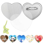 100 Juegos de Botones Metálicos en Forma de Corazón, Suministros para Fabricación de Insignias en Blanco para Máquina de Hacer Botones
