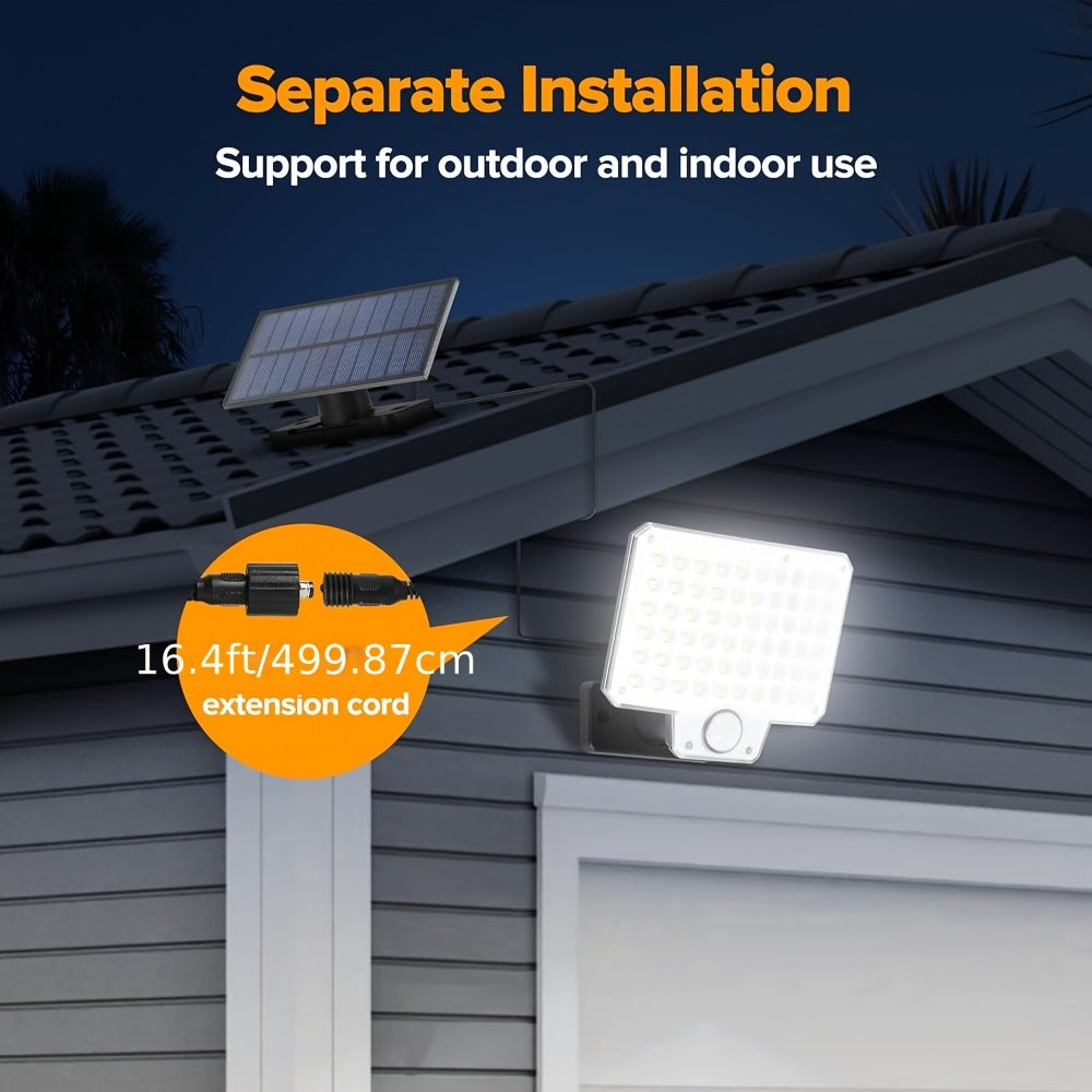 Luz solar exterior | 1/2 piezas Luces Solares para Exterior, 240 LED 3000LM Focos Solares con Sensor de Movimiento y Control Remoto, Foco Solar