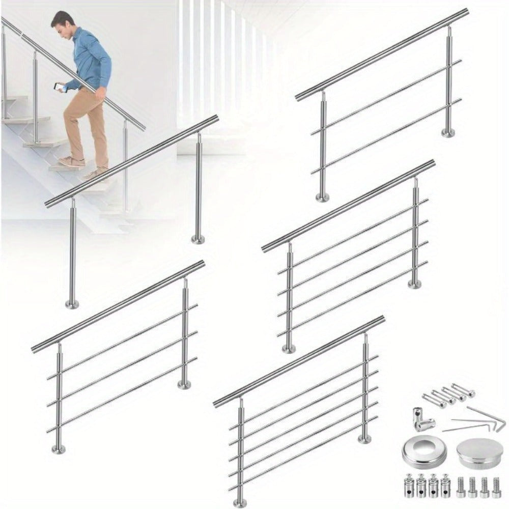 Kit de barandilla de escaleras en acero inoxidable para exteriores e interiores sin barras transversales