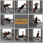 Banca de Pesas Ajustable con Inclinación - Capacidad de 300 kg/660 LB, Banco Plegable para Gimnasio en Casa con Estructura de Hierro Resistente y 10 Posiciones Ajustables para Ejercicios de Prensa de Pecho, Hombros y Abdominales (Negra)