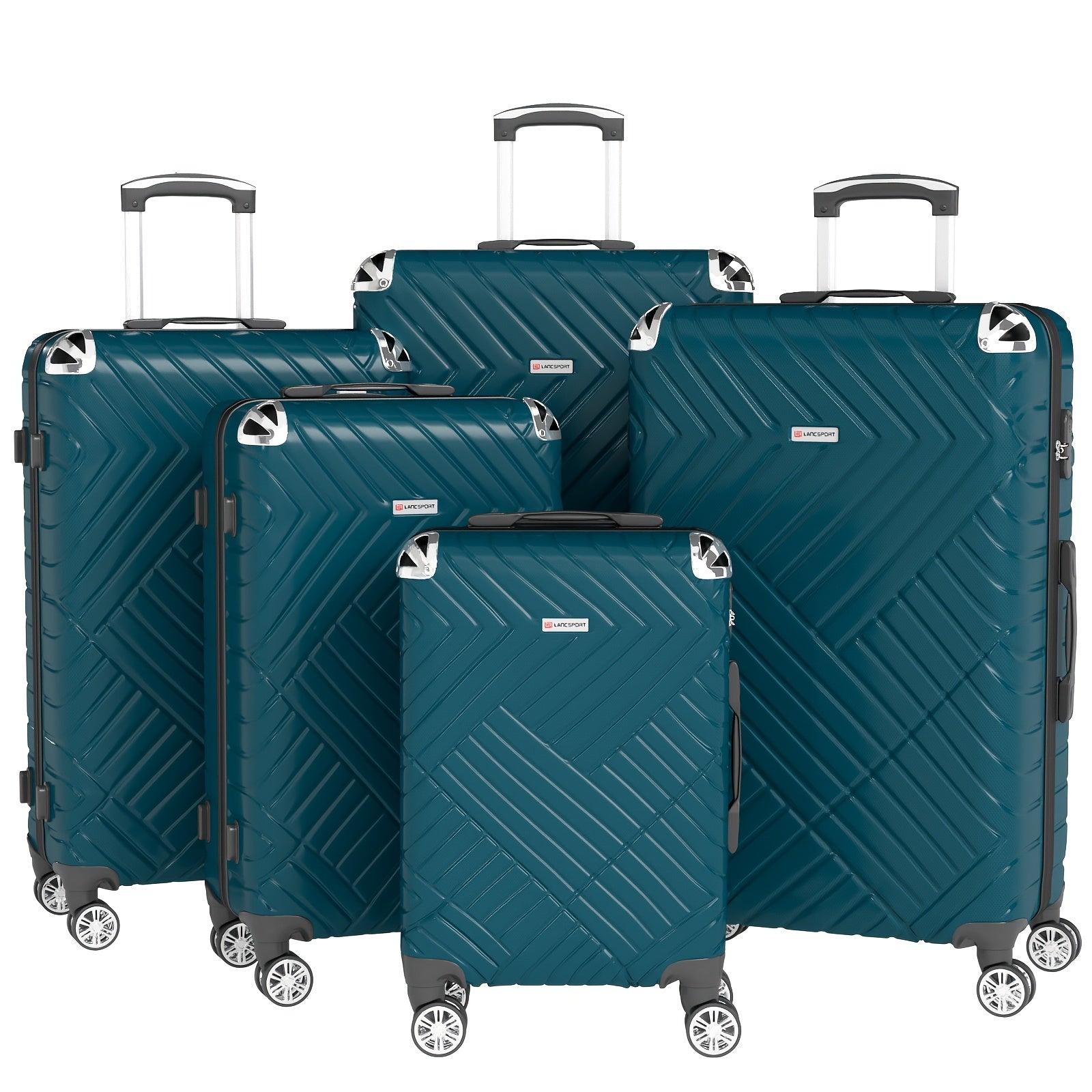 Juego de 5 maletas para vacaciones, viajes de negocios y familiares, juego de maletas rodantes duraderas y ligeras con múltiples tamaños disponibles, mango telescópico, opcional en 10 colores incluyendo negro, rojo, azul, gris, verde, etc.