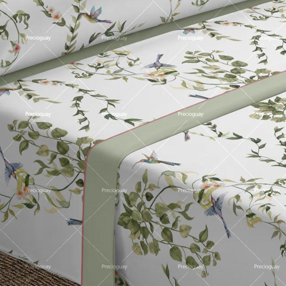 Juego de cama de tres piezas apto para todas las estaciones, que incluye una sábana, una sábana ajustable y fundas de almohada. Medidas: 90 cm, 105 cm, 135 cm, 150 cm y 180 cm.