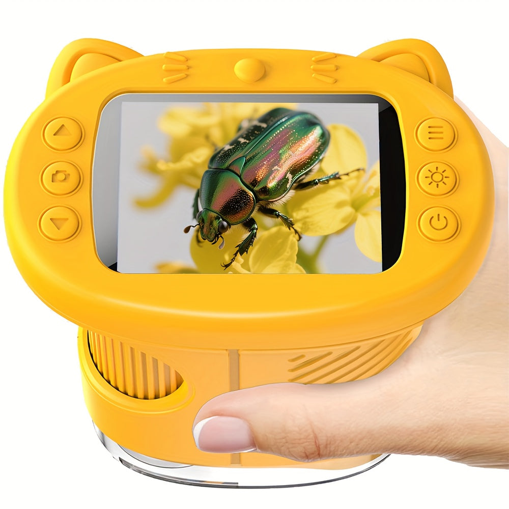Microscopio digital portátil para niños 6.1cm portátil | Para aprendizaje, exploración y regalo