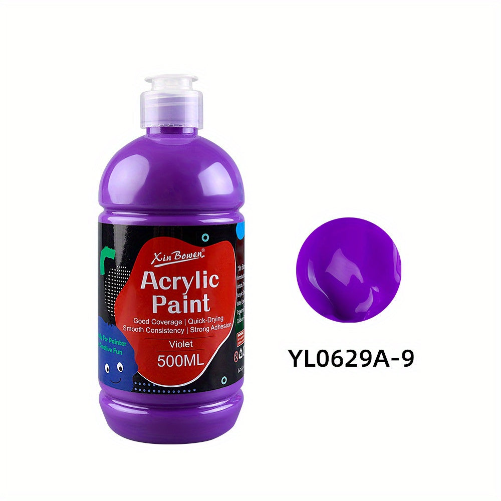 Pintura acrílica prémium de 14 colores en botellas de 500 ml, consistencia espesa y cobertura opaca para trabajo de estudio, bocetos al aire libre, pintura sobre lienzo, murales de pared y manualidades (artistas, estudiantes, aficionados)