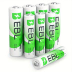 EBL ofrece un juego de 32 pilas Nimh recargables, que incluye 16 pilas AA con una capacidad de 2800 mAh y 16 pilas AAA con una capacidad de 1100 mAh
