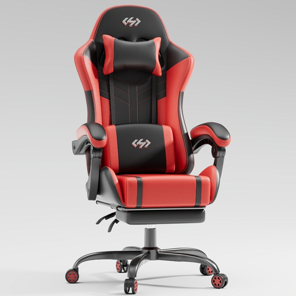 Silla Gaming con Cojín de Resortes de Bolsillo, Silla de Computadora Ajustable en Altura, Silla Ergonómica para Adultos con Soporte Lumbar de Masaje, Silla con Función Giratoria, para Gaming u Oficina