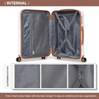 Maleta Mediana de 24" con 4 Ruedas, Ligera de ABS+PC con Carcasa Dura, Maleta de Facturación con Cerradura TSA Incorporada, Regalo de Vacaciones para el Regreso a Clases, Ruedas Giratorias Silenciosas 360°, Cremallera Duradera, Asa Telescópica, Diseño Ant