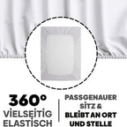 Sábana bajera ajustada de 1 pieza 100% algodón egipcio, diseño elástico en todo el contorno, color liso, apta para colchones de 90x200 a 200x220 cm, transpirable, lavable, de cobertura total, sábana perfectamente ajustada