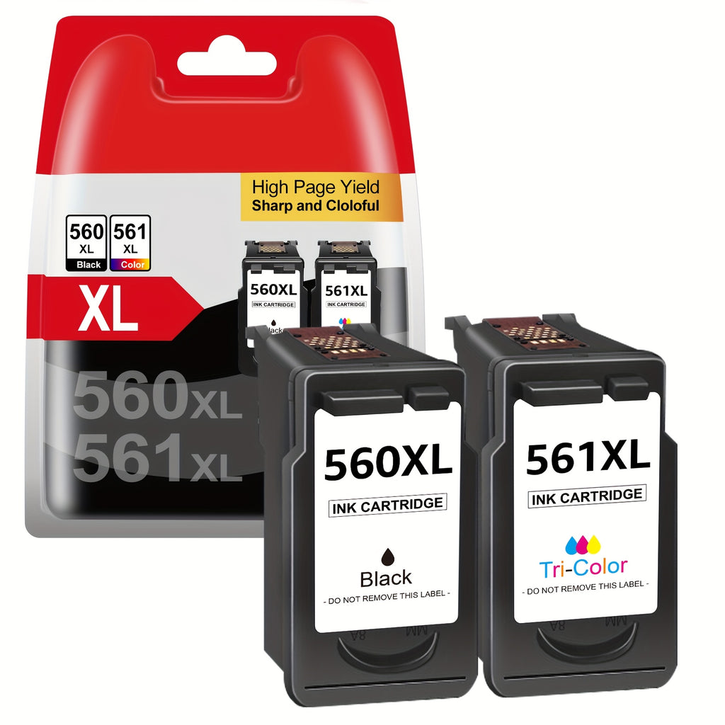560 561 Cartuchos Multipack XL para Canon 560XL 561XL PG-560XL CL-561XL PG560XL CL561XL Cartuchos de impresora para Pixma TS5350 TS5351 TS7450 TS7451 TS5352 TS5353 (1 Negro + 1 Tricolor)