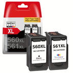 560 561 Cartuchos Multipack XL para Canon 560XL 561XL PG-560XL CL-561XL PG560XL CL561XL Cartuchos de impresora para Pixma TS5350 TS5351 TS7450 TS7451 TS5352 TS5353 (1 Negro + 1 Tricolor)