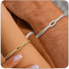 Pulsera Nudo de Amor Infinito, Pulsera Delicada para Parejas, Pulsera de Amistad, Pulsera de Serpiente Redonda, Ideal como Regalo para Cumpleaños o Día de San Valentín