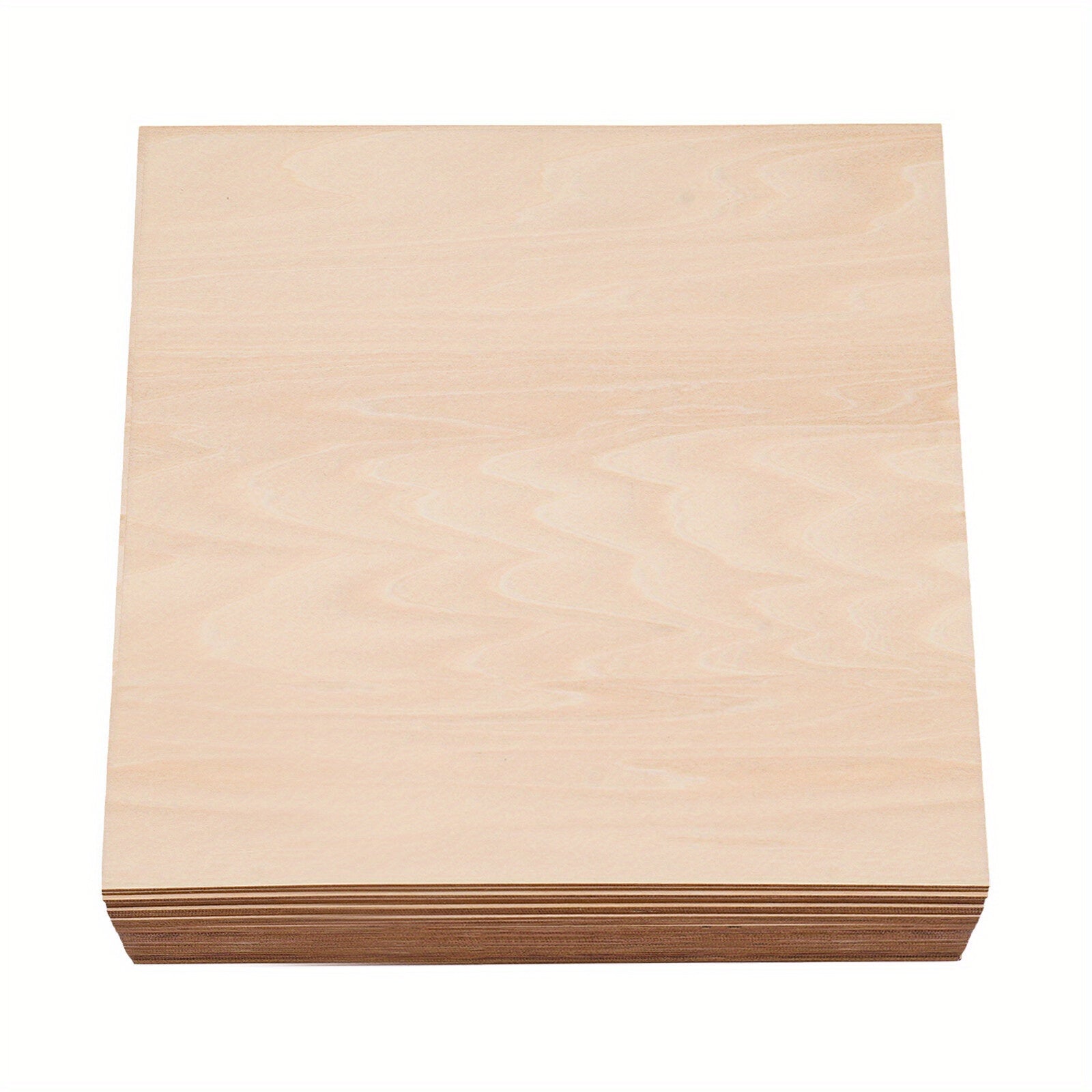 Paquete de 30 hojas de madera de abedul sin terminar de 12 x 12 x 1/8 pulgadas - 3 mm de grosor, ideal para manualidades.