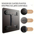 Báscula de baño de alta precisión, báscula electrónica de cuerpo con pantalla LCD ultradelgada con visualización de temperatura, inicio automático al pesar, pesaje hasta 180 kg, cambio de unidad LB/KG, diseño de plataforma de vidrio templado antideslizant