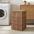 Cesta de lavandería grande de ratán estampado con espacio de almacenamiento, cesta de lavandería para el baño, cesta para toallas de hotel de cinco estrellas, cesta de lavandería, dimensiones 40 x 35 x 60 cm